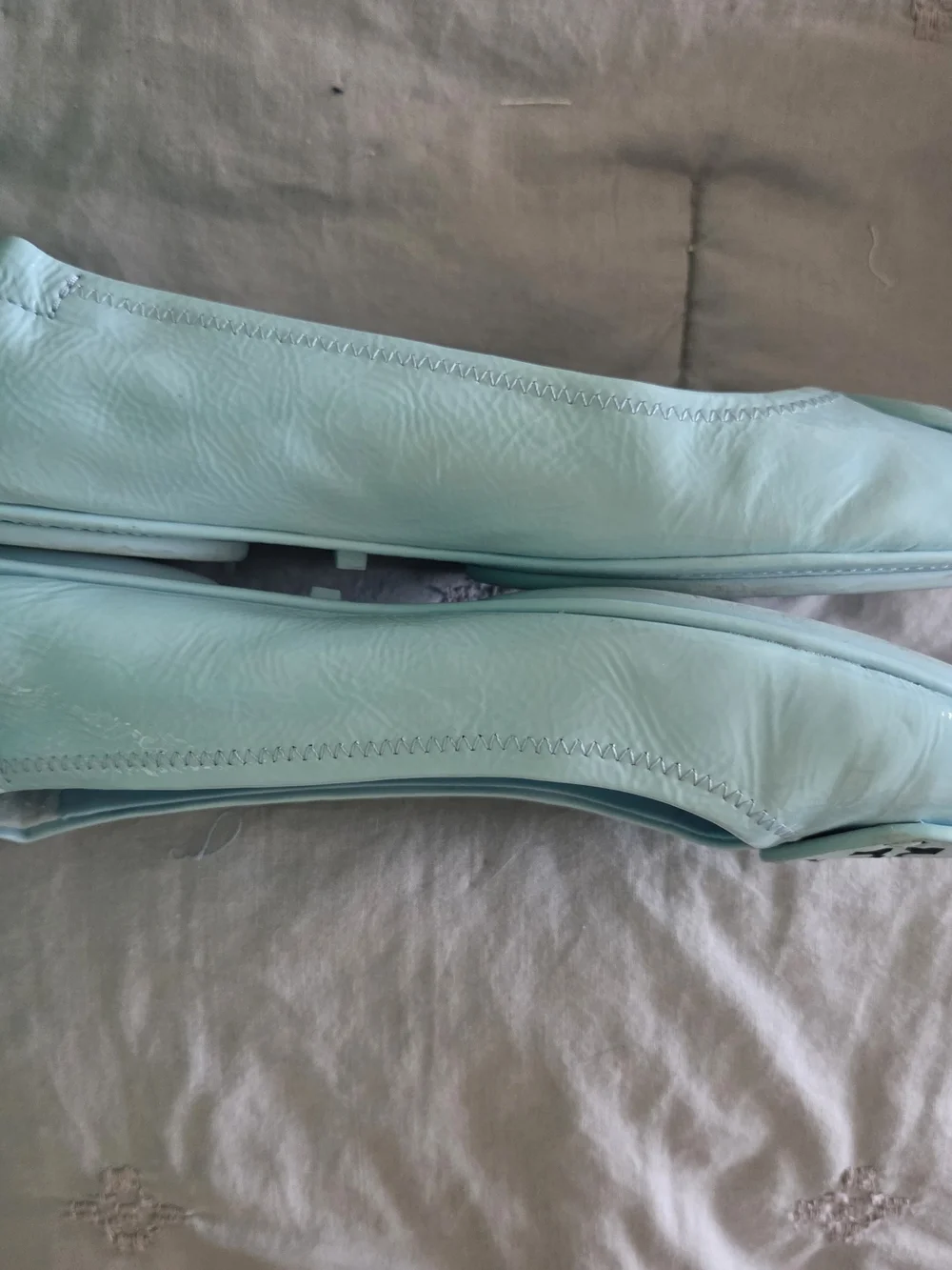 Tory Burch Light Blue Leather Ballet Flats - Picture 4 of 8